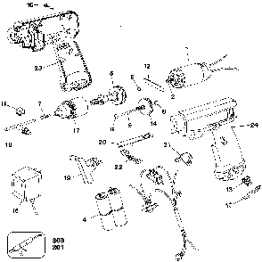 Exploded Diagram A Diagram and Parts List for 9045-24 Type 2 Black and Decker Drill